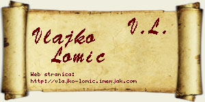 Vlajko Lomić vizit kartica